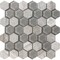 Apollo Tile Thunder Grey 4.92Sq.ft 11.8 in. X12 in. Glass&Marble Hexagon Mrbl Msic Tile, 5PK APLBL9903WGEC07 - alternate 1